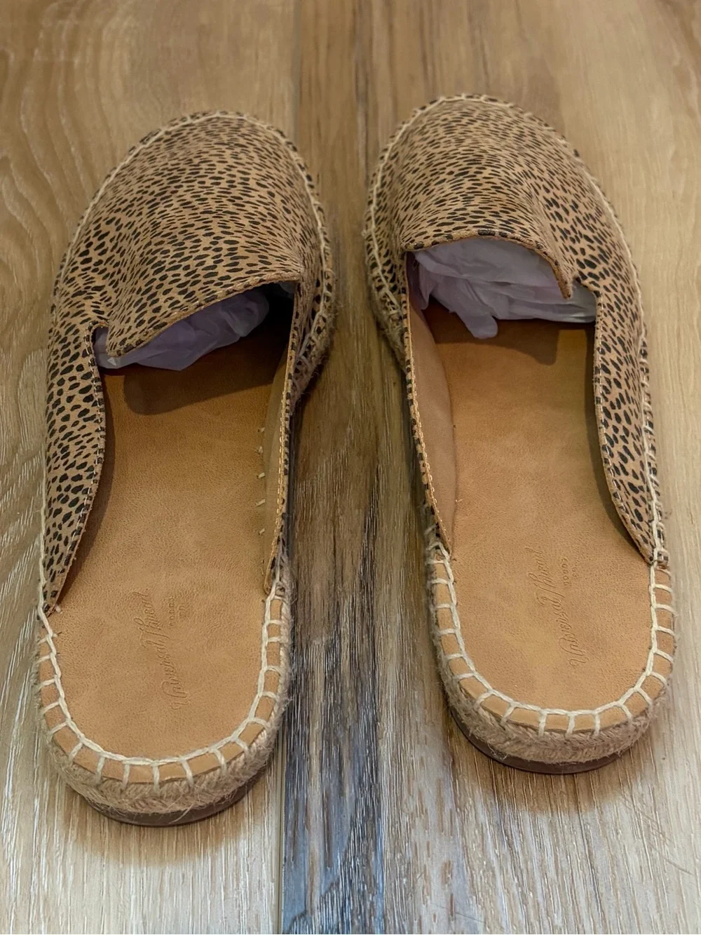Universal Thread Cheetah Espadrille Mules Leopard Neutral Animal Print Size 9